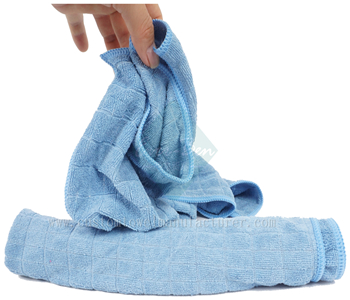 China Bulk Wholesale Custom Label absorbent microfiber towel Exporter Bespoke Logo Blue Microfiber Quick Dry Glass Wiping Towel Producer